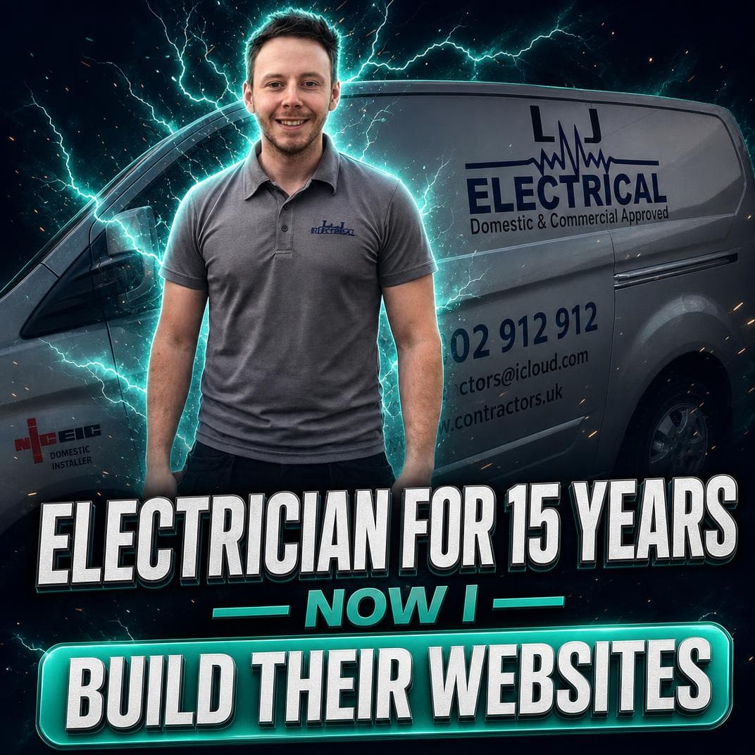 Lee Jackson, electrician for 15 years, now building websites for electricians
