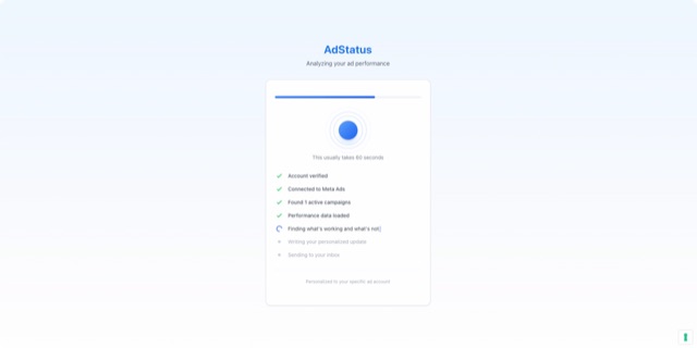 AdStatus AI Ad Analytics Screenshot